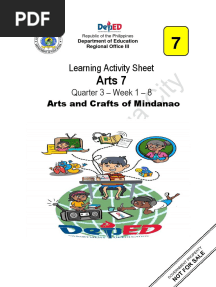 3RD Quarter Grade 7 Arts Learning Activity Sheets Week 1 8 Final