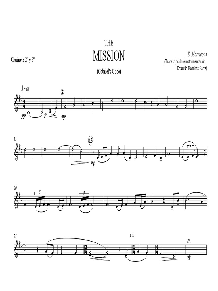 Gabriel's Oboe Banda 1 2º y 3º PDF