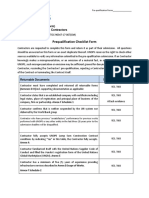 Prequalification Checklist Form: ANNEX-D (Returnable Form) Infrastructure Services: Contractors