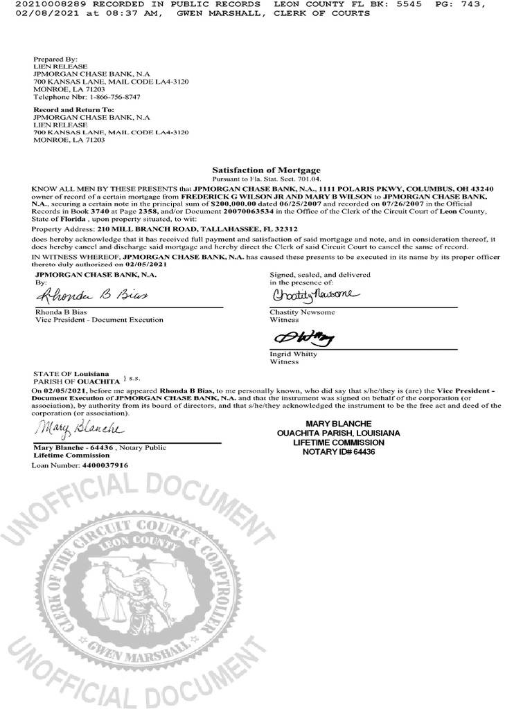 Rick Wilson Lien Release | PDF