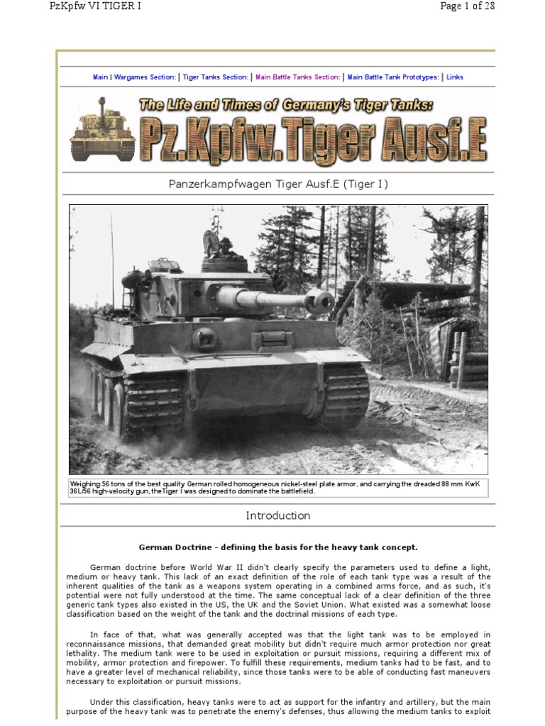 Tiger 1 Ausf.E Battle Tank | PDF | Tiger I | M4 Sherman