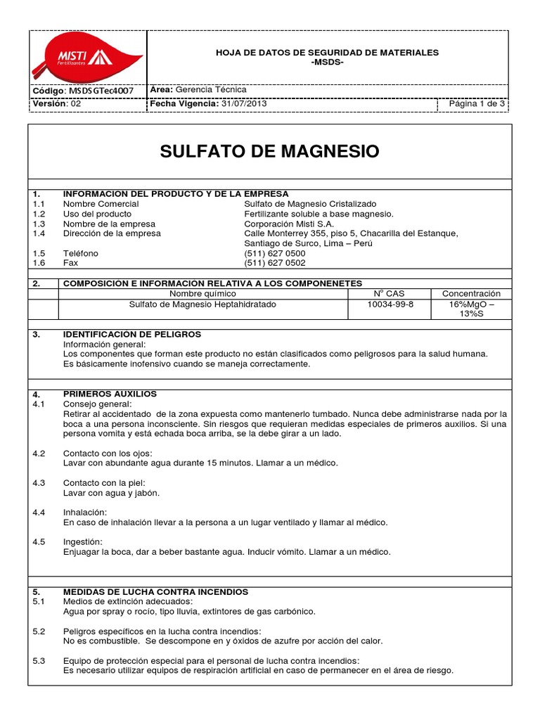 SULFATO DE MAGNESIO HEPTAHIDRATADO – Romero Fertilizantes