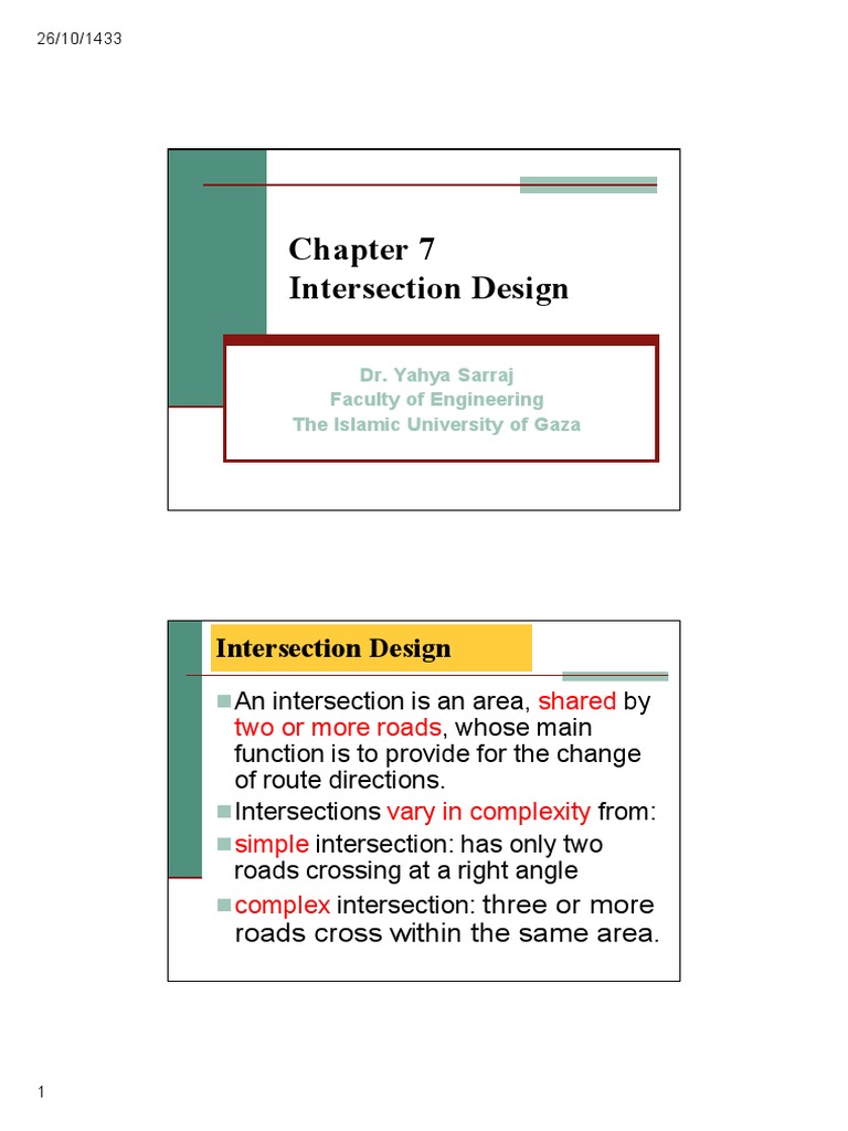Road Intersection Design | PDF | Intersection (Road) | Traffic