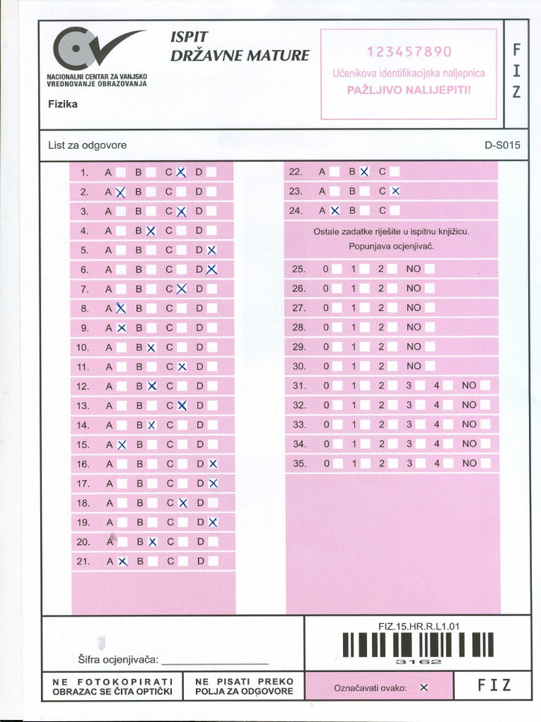 Fiz List Za Odgovore S Rjesenim Zadacima
