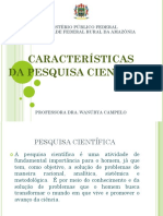 Características da pesquisa científica na UFRA