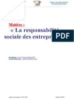 La Responsabilité Sociale Des Entreprises TAF