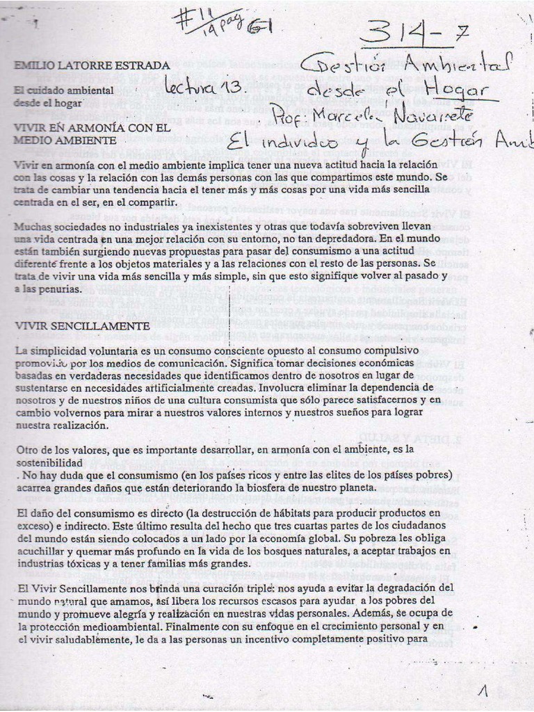 El Individuo y La Gestión Ambiental Emilio Latorre PDF