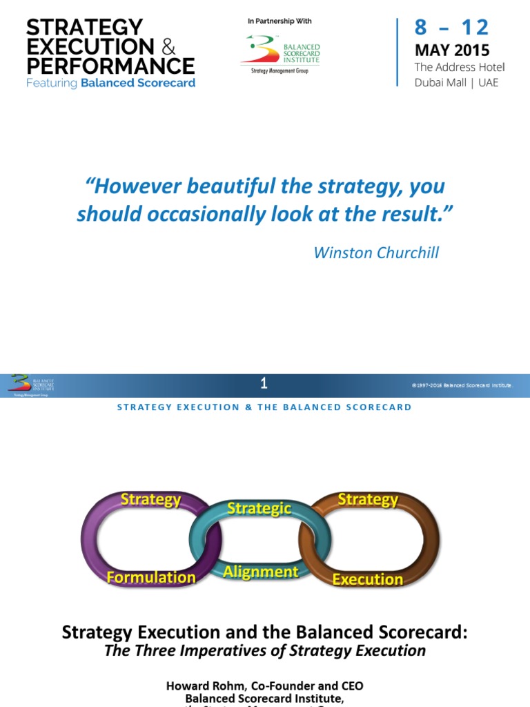 Strategy Execution BSC - Webinar Final3 - Print | PDF | Strategic ...