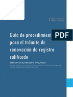 TRAMITE PARA LA RENOVACIN DE REGISTRO CALIFICADO - Gua de Procedimiento