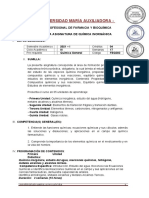 Sylabo FBQ303 Química Inorganica I 2021 I