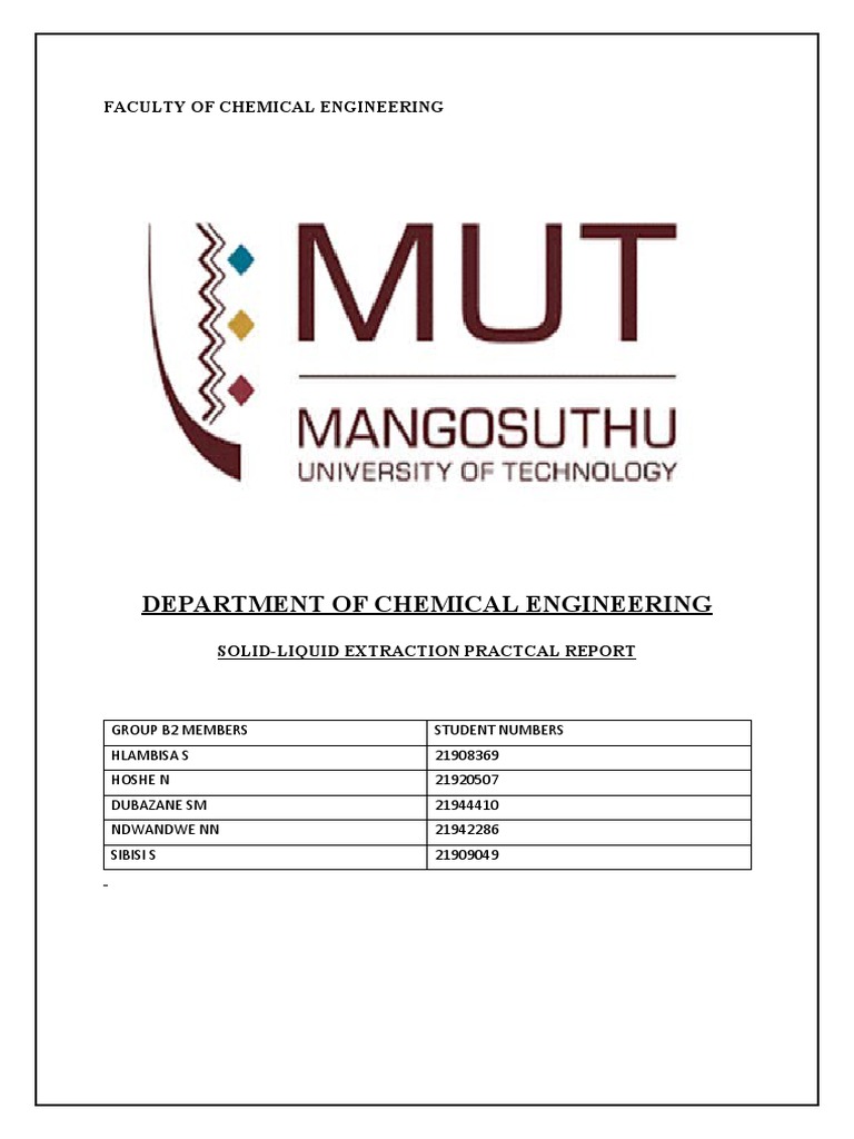 Solid Liquid Extraction Prac Rep | PDF | Mixture | Chemical Substances