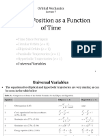 Orbital Position As A Function of Time