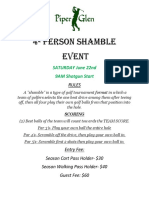 4-Person Shamble Event: SATURDAY June 22nd 9AM Shotgun Start