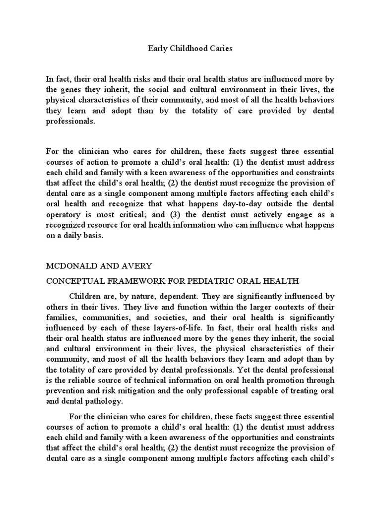 Early Childhood Caries | PDF | Dentistry | Pathology