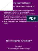 Key Points From Last Lecture: - Many "Inorganic" Elements Are Essential For - Organisms Make Economic Use of Available