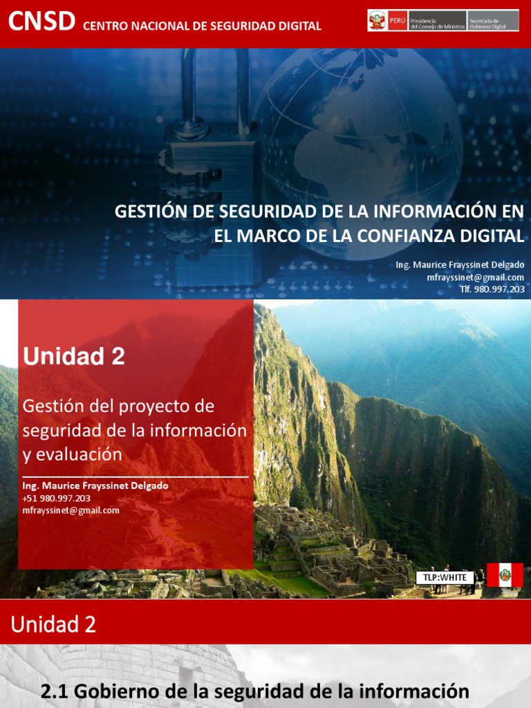 Unidad 2. Gestión Del Proyecto de Seguridad de La Información y ...