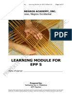 Learning Module For Epp 5: East Negros Academy, Inc