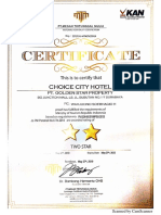 Sertifikat Choice City Hotel