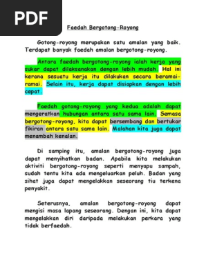 Faedah Bergotong Pdf