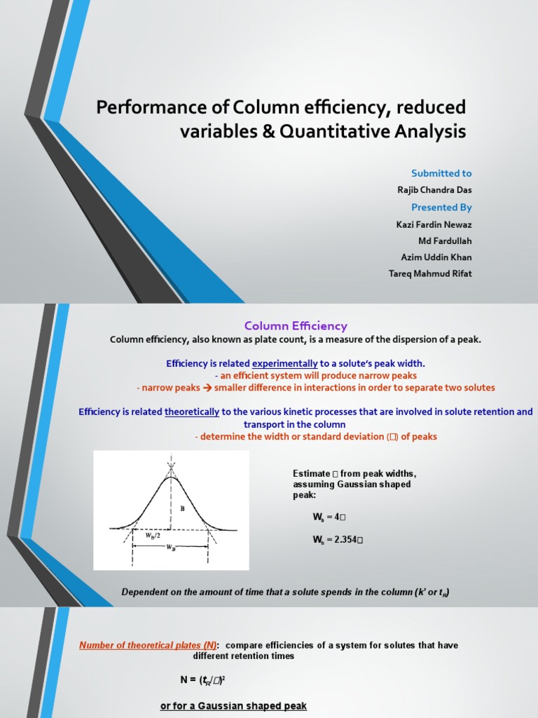 Column Efficiency in Chromatography | PDF | Chromatography | Analytical ...