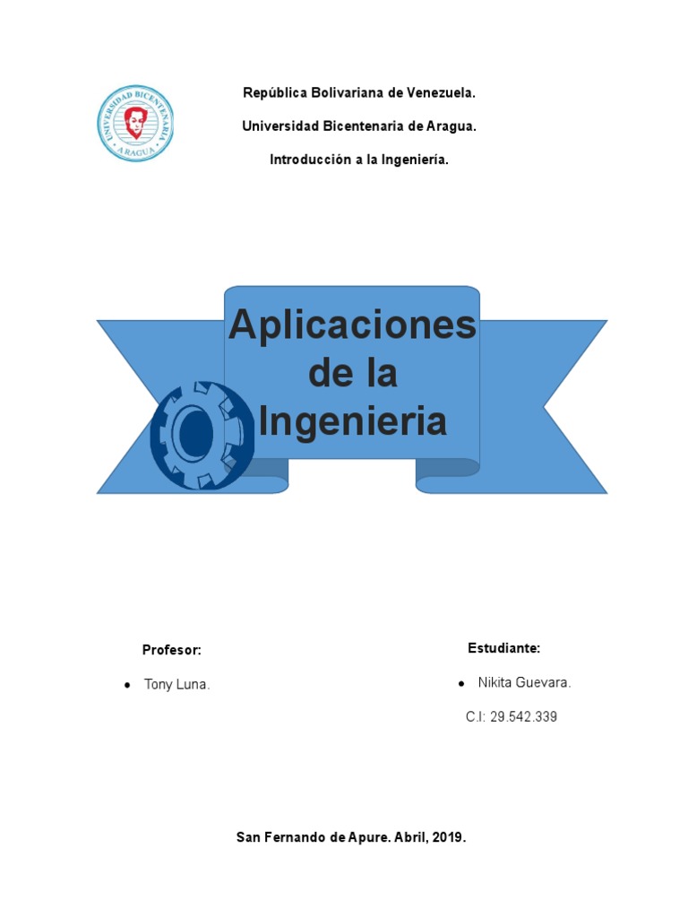 Aplicaciones de La Ingenieria Nikita Guevara PDF Ingeniería
