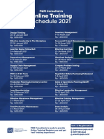 PQM Consultants Online Training Schedule 2021