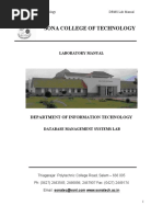 Sona College of Technology: Laboratory Manual