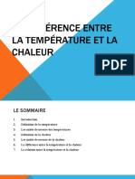 La Deference Entre La Température Et La Challeur