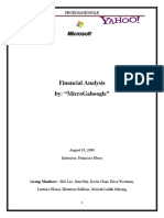 Financial Analysis of Google, Yahoo and Microsoft