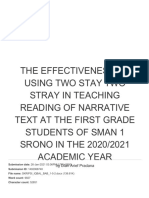 Hasil Cek Turnitin The Effectiveness of Using Two Stay Two Stray in Teaching Reading of Narrative Text at The First Grade Students of Sman 1 Srono