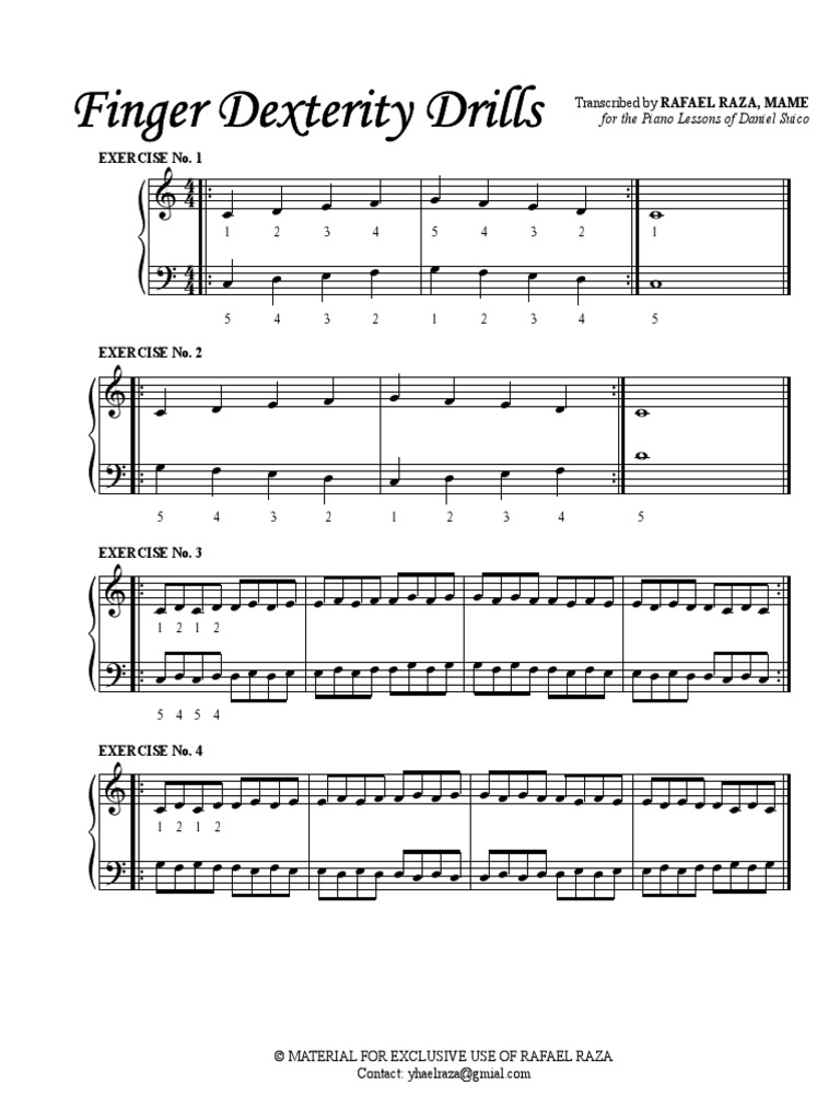 Finger Dexterity Exercises PDF