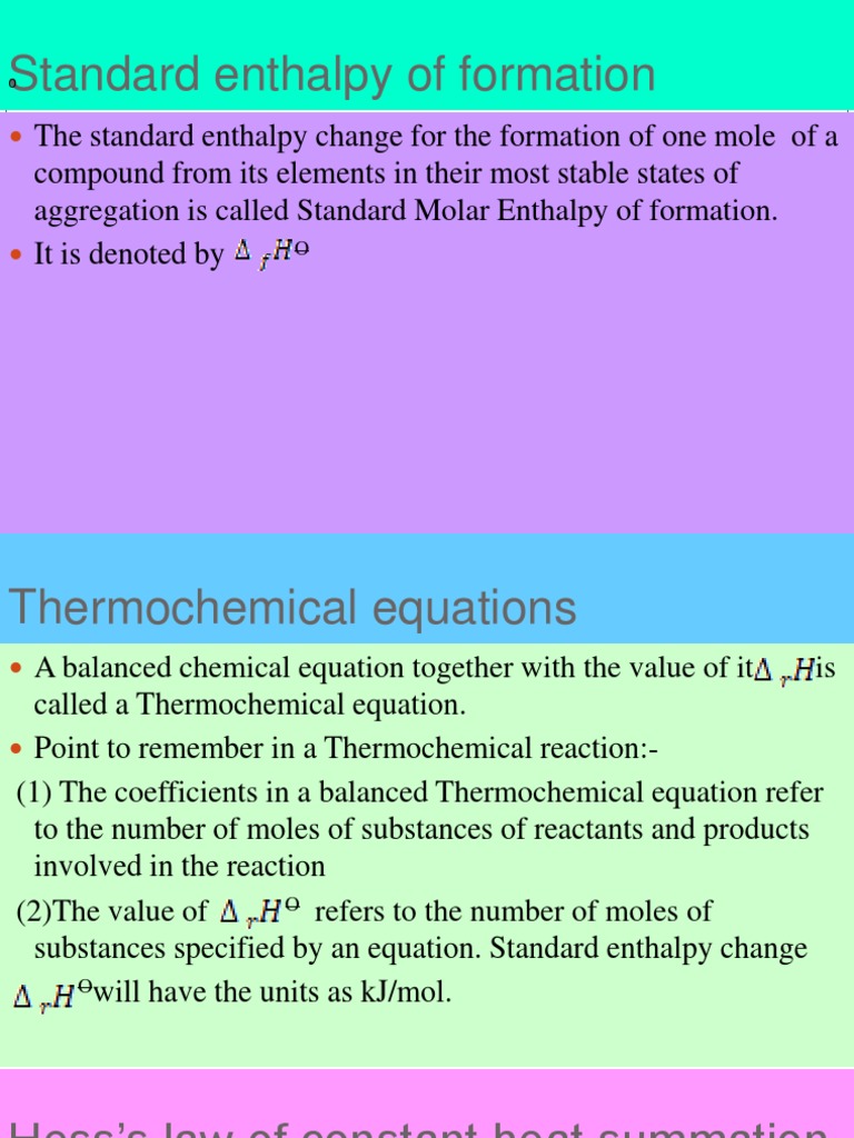 Standard Enthalpy of Formation PDF Solvation Chemical Process