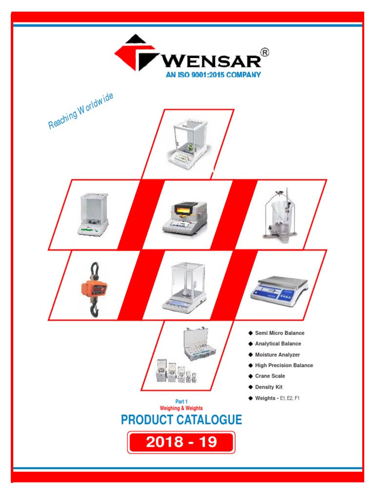 WENSAR Weighing Product Catalogue 2018-19 | PDF | Weighing Scale ...