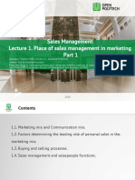 Place of Sales Management in Marketing