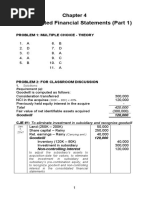 Sol Man Chapter 4 Consolidated Fs Part 1 Acctg For Bus Combinations