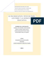 EL Fin Educativo, Tipos de Fines, Los Fines y La Intención Educativa