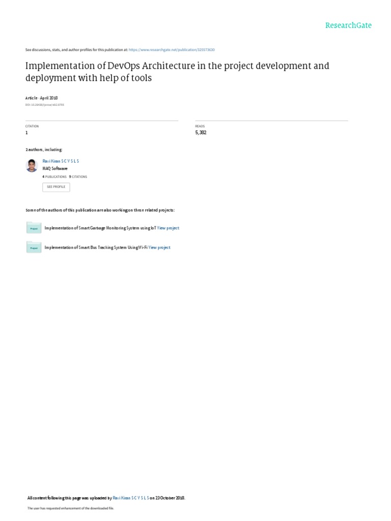 Implementation of Devops Architecture in The Project Development and ...