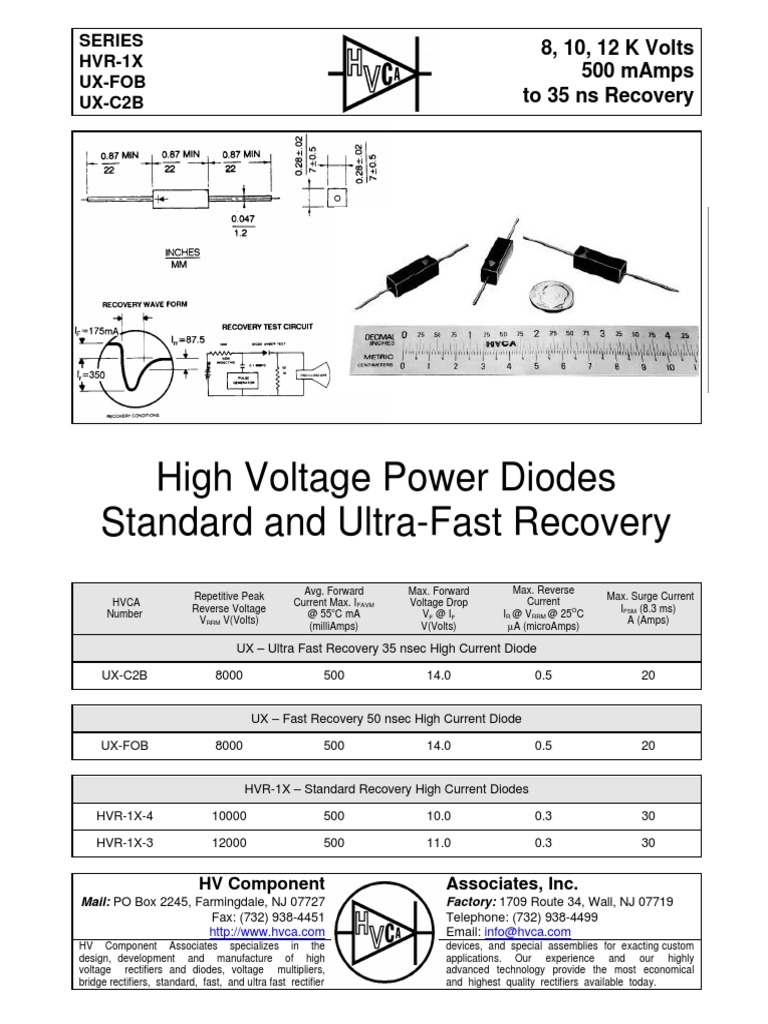 High Voltage Diodes Overview | PDF | Rectifier | Diode