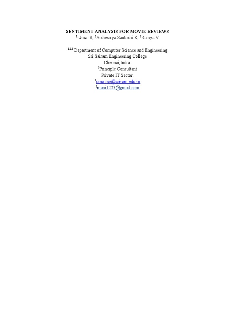 Movie Review Sentiment Analysis System | PDF | Computing | Internet