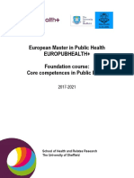 European Master in Public Health Europubhealth+ Foundation Course: Core Competences in Public Health