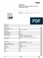 Product Data Sheet: Miniature Circuit Breaker, MAX4, 3P, 63 A, C Curve, 6000 A, 415 V