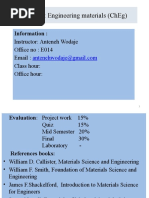 Course Title: Engineering Materials (Cheg) : Information