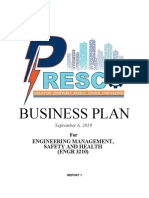Business Plan: Engineering Management, Safety and Health (ENGR 3210)