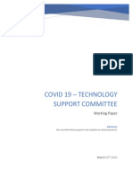 Covid 19 - Technology Support Committee: Working Paper