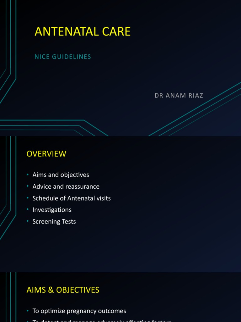 Antenatal Care: Nice Guidelines | PDF | Prenatal Development | Childbirth
