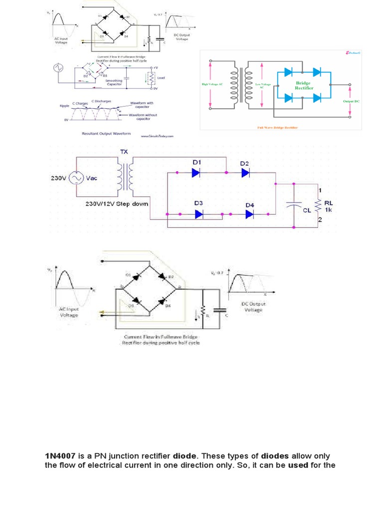1N4007 Is A PN Junction Rectifier Diode. These Types of Diodes Allow Only PDF Capacitor