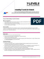 Understanding T Levels For Schools Leaflet