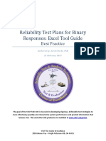 Reliability Test Plans For Binary Responses: Excel Tool Guide