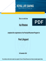 Pool Lifeguard - Pool Lifeguard Practical Placement Program Certificate (4637)