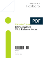 Remotewatch V4.1 Release Notes: I/A Series System